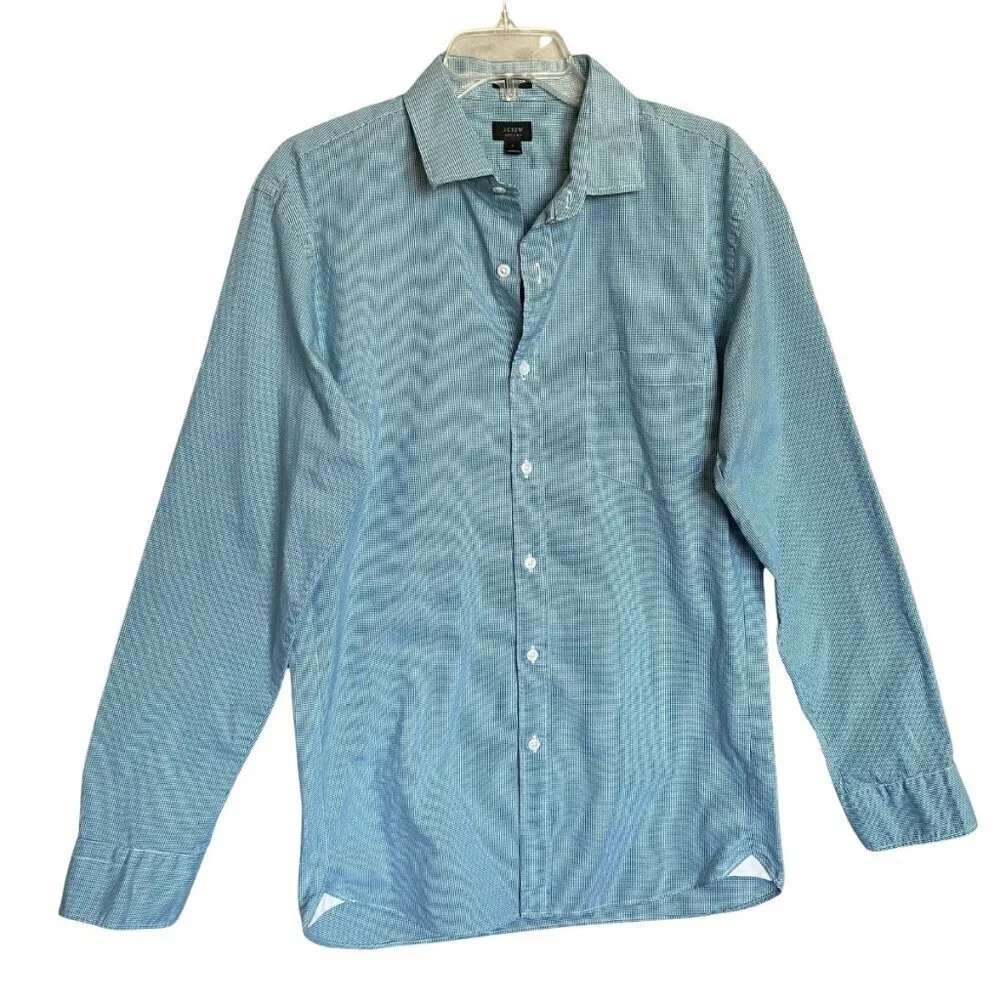 J.Crew Slim-fit Ludlow Premium Cotton Slim Fit Dress Shirt Blue Polka Dot Size L
